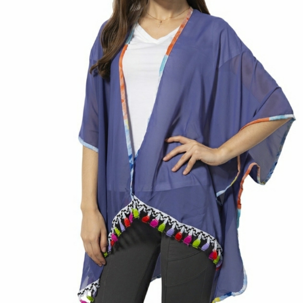 Navy Sheer Blue Kimono/ Cover Up